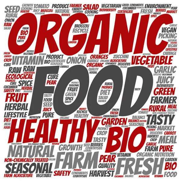 Organic food word cloud — Stock Photo, Image