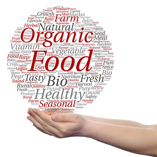 Alimentos orgánicos palabra nube —  Fotos de Stock
