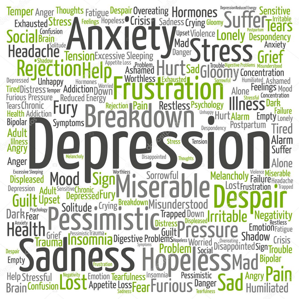  depression words cloud concept