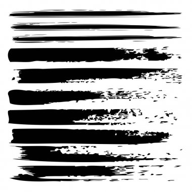 siyah yaratıcı fırça darbeleri kümesi