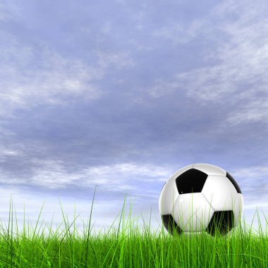 Taze yeşil çim futbol topu 