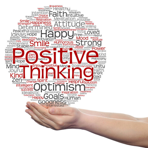 positive thinking abstract word cloud