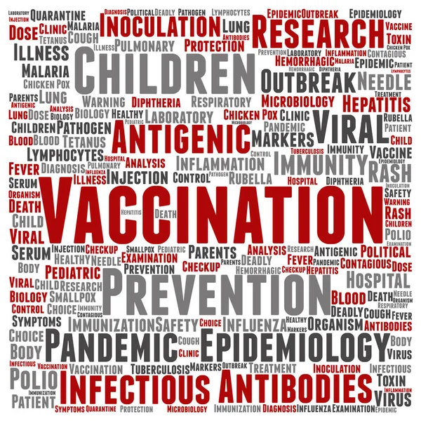 Vacunación palabra nube — Foto de Stock