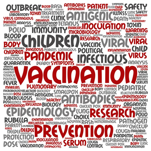 Vaccination word cloud — Stockfoto