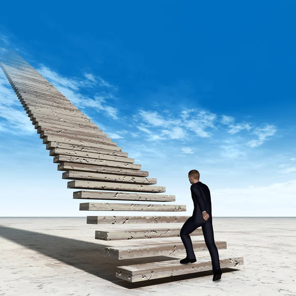 Businessman walking on stairs — Stock Photo, Image