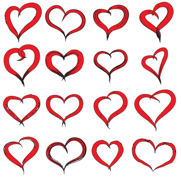 Painted red black heart shape — Stock Photo, Image