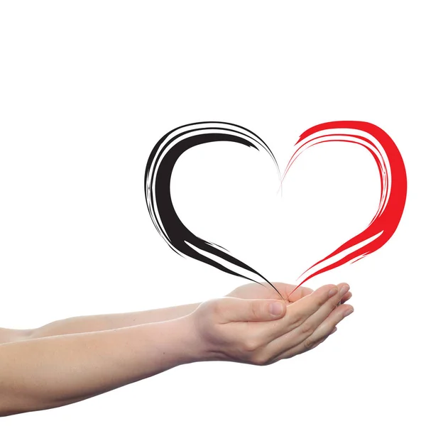 Forma del corazón en la mano humana —  Fotos de Stock