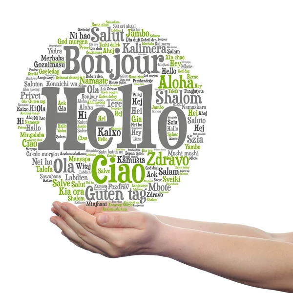 Greeting international words cloud — Stock Photo, Image