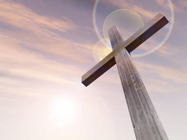 Koncepcja lub koncepcyjna ilustracja 3d christian krzyż — Zdjęcie stockowe