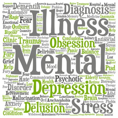 akıl hastalığı kelime bulutu 