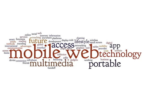 Nuvem de palavra web móvel — Fotografia de Stock