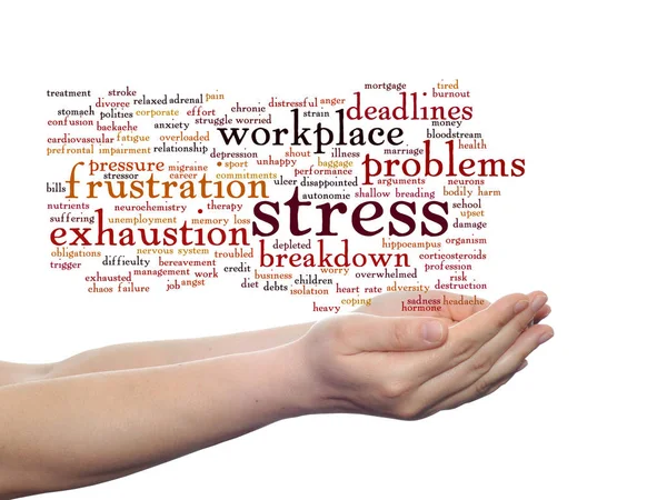 Stress på arbetsplatsen word cloud — Stockfoto