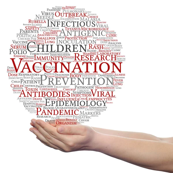 Vacunación infantil palabra nube —  Fotos de Stock