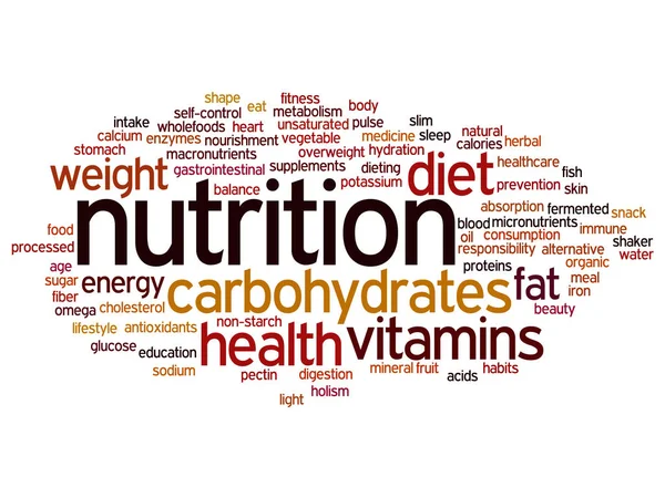 Voeding en dieet word cloud — Stockfoto