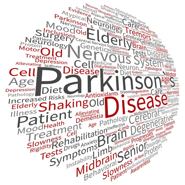 Doença de Parkinson nuvem palavra — Fotografia de Stock