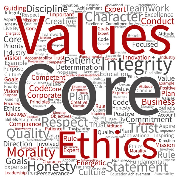 Core values word cloud — Stock Photo, Image