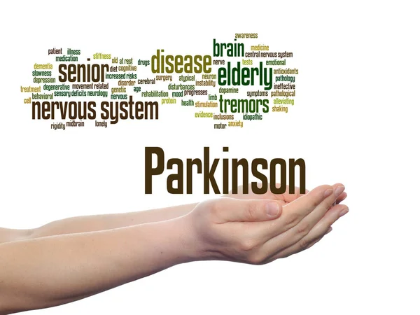 Nube palabra enfermedad de Parkinson — Foto de Stock