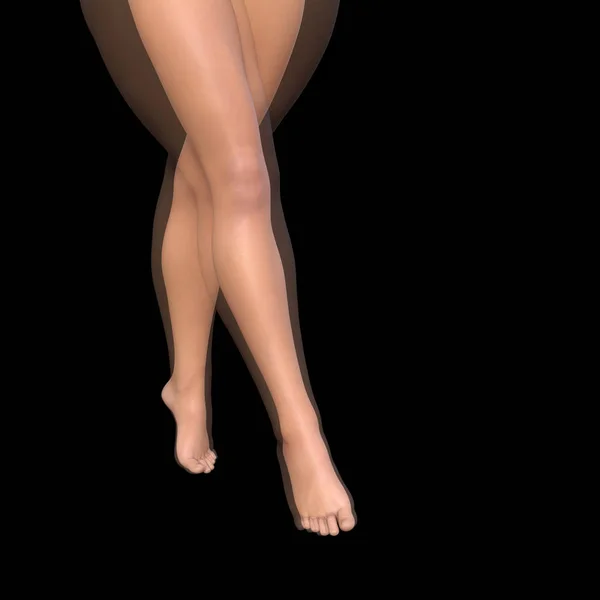 Şişman kilolu vs ince kadın bacakları — Stok fotoğraf
