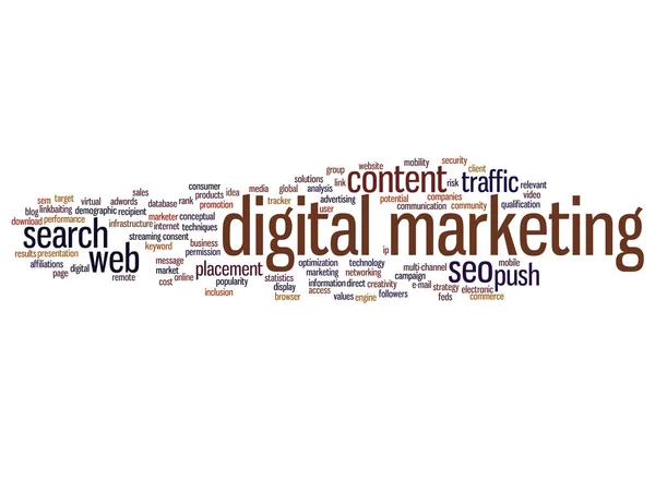 Parola di marketing digitale cloud — Foto Stock