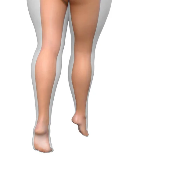 Gordo sobrepeso vs delgado piernas femeninas — Foto de Stock
