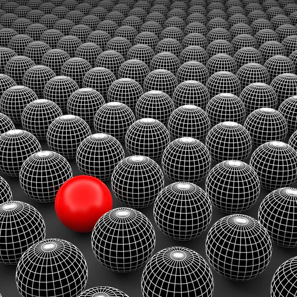 Esferas de alambre y bola roja — Foto de Stock