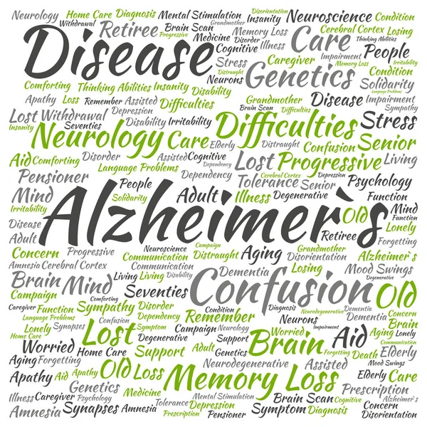 Alzheimerova choroba slovo mrak — Stock fotografie