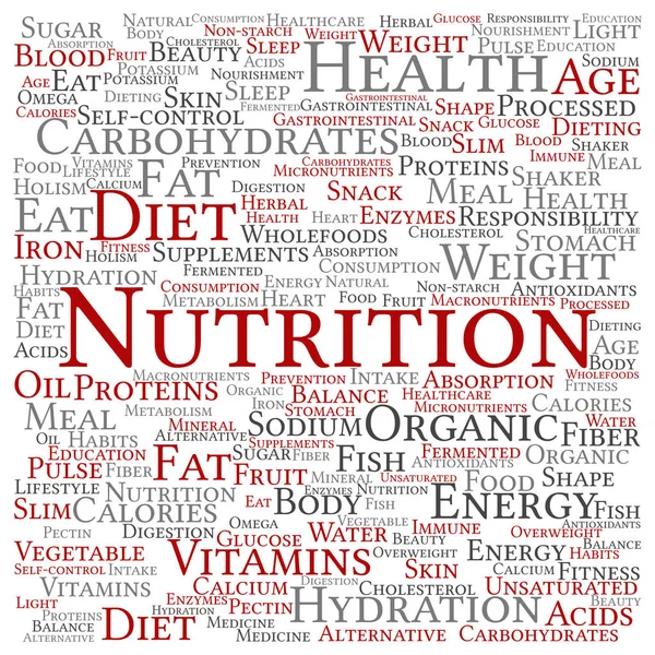 Nutrición y dieta palabra nube — Foto de Stock