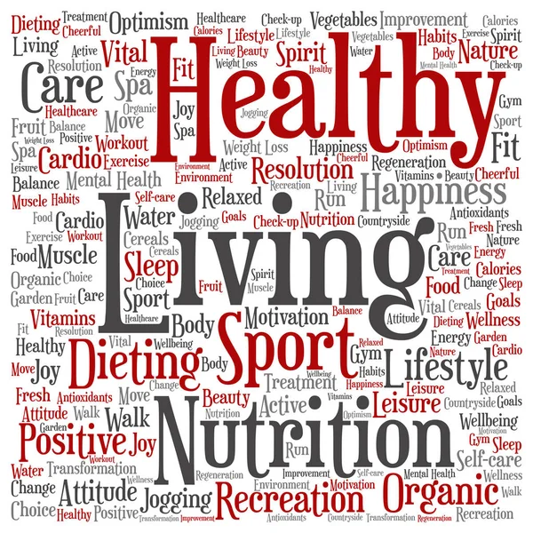 Healthy living word cloud — Stock Photo, Image