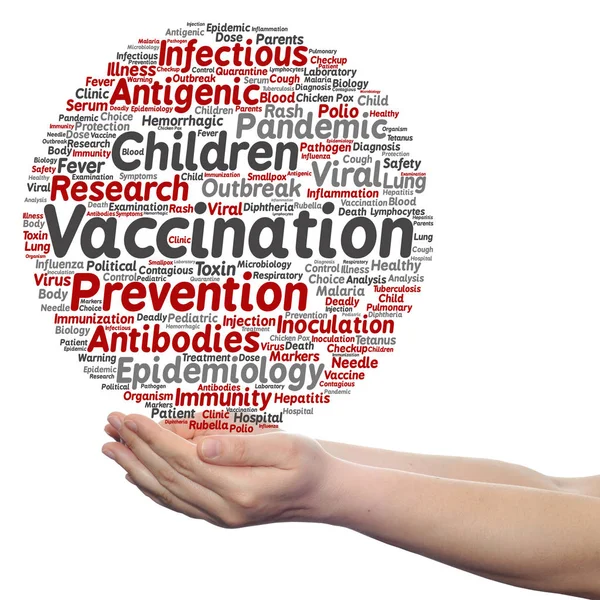 Çocuk aşı kelime bulutu — Stok fotoğraf