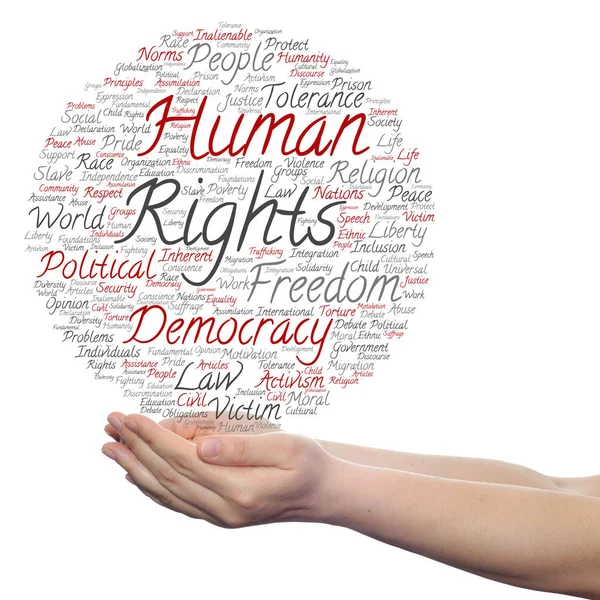 Wortwolke Menschenrechte — Stockfoto