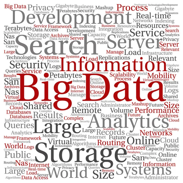 Nube de palabras de big data — Foto de Stock