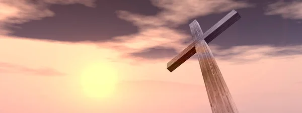 Křesťanská dřevěný kříž — Stock fotografie