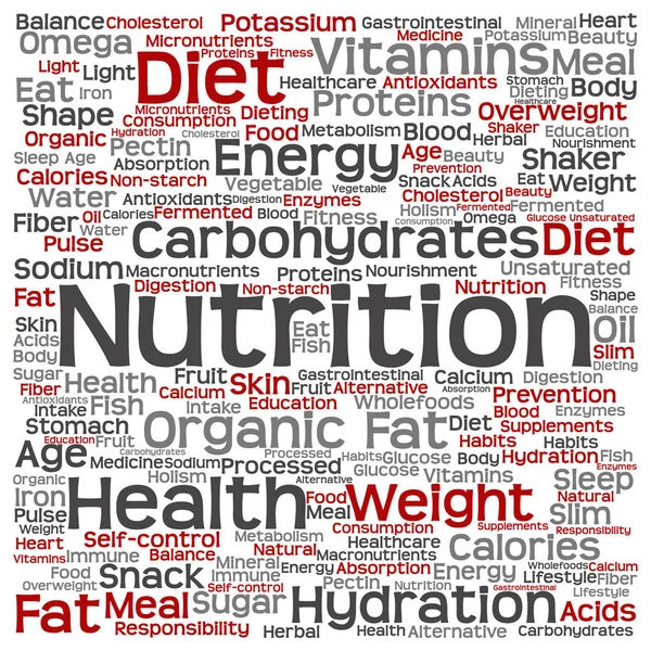 Nuage de mots nutrition et alimentation — Photo