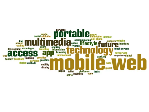 Nube de palabras web móvil — Foto de Stock