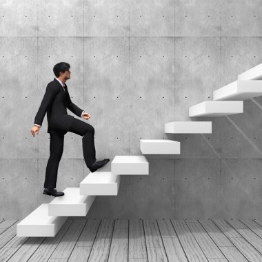 merdivenlerde tırmanma işadamı 