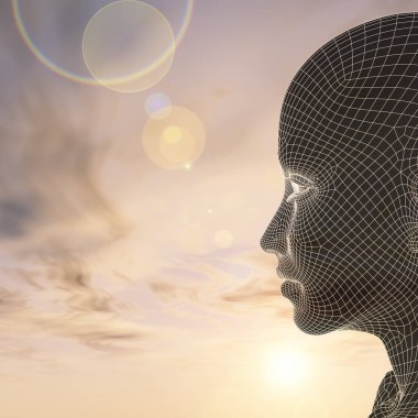 kadın soyut tel kafes