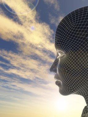 kadın soyut tel kafes