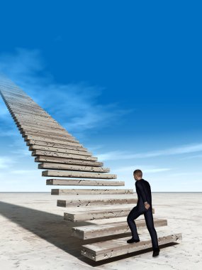 merdivenlerde cennete yürüyüş işadamı