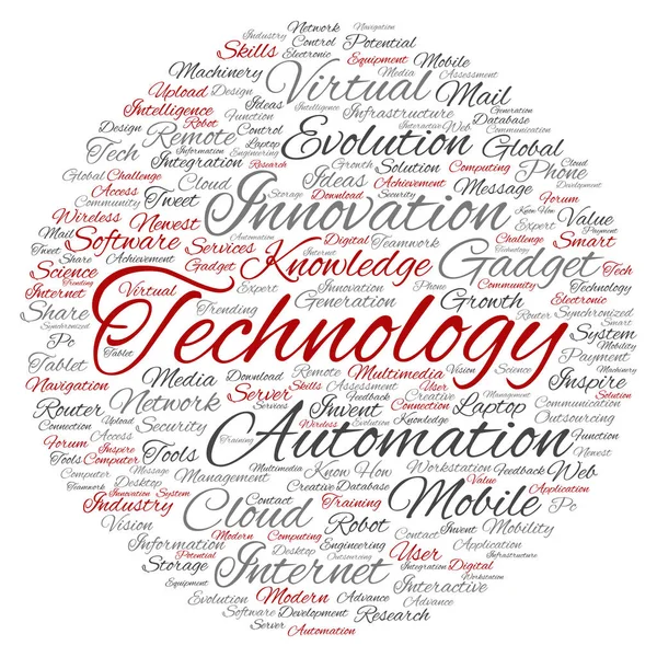 스마트 기술 평방 단어 구름 — 스톡 사진