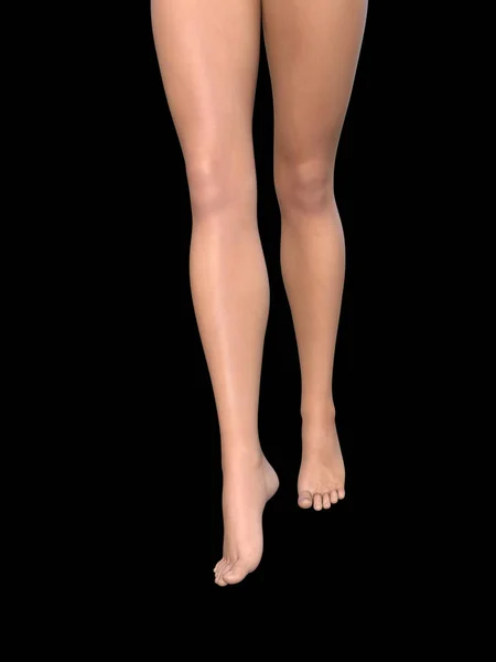 Vrouwelijke barefoot benen — Stockfoto
