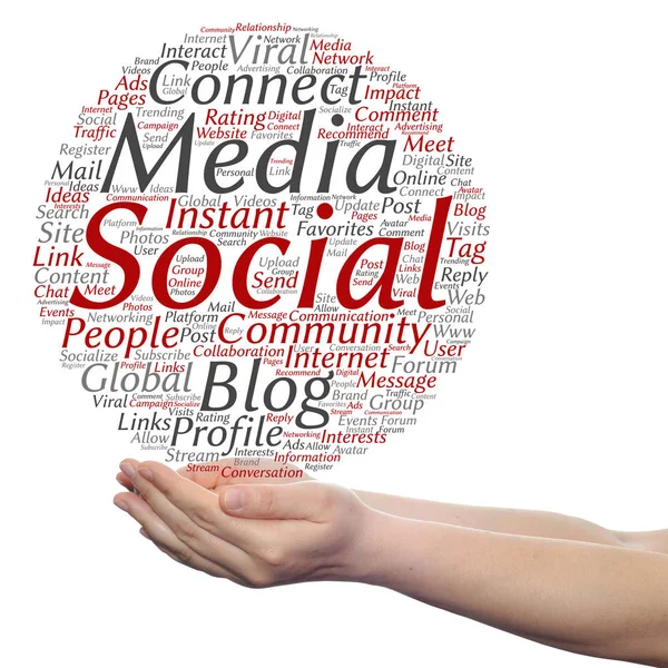 Social media word cloud — Stock Photo, Image