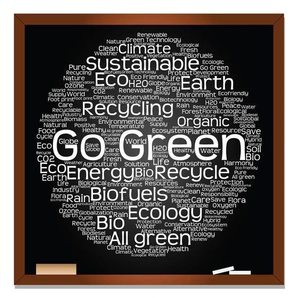 Groene ecologie word cloud — Stockfoto