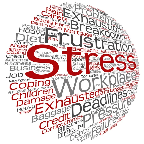 Stres w miejscu pracy słowo cloud — Zdjęcie stockowe