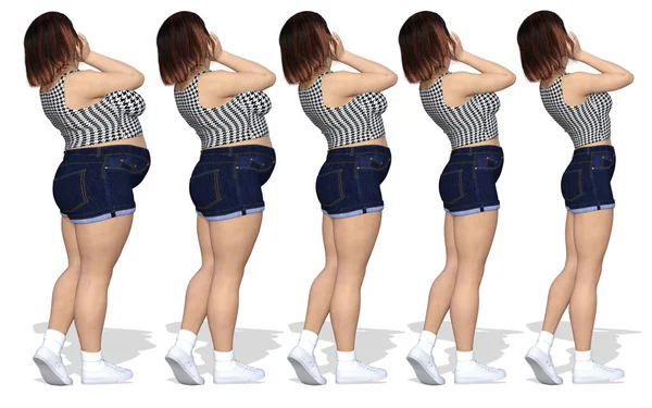 Fat women vs slim woman — Stock Photo, Image