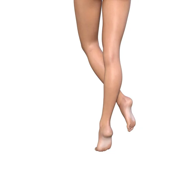 아름 다운 여성 슬림 맨발 다리 — 스톡 사진
