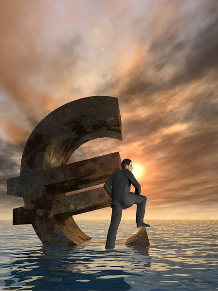 Valuta simbolo dell'euro — Foto Stock