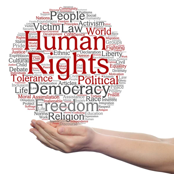 Direitos humanos nuvem de palavras — Fotografia de Stock