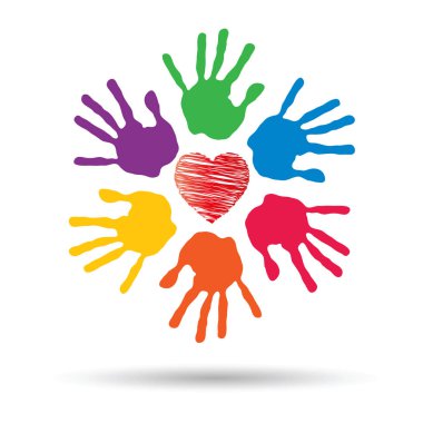 Kırmızı kalp simgesi daire