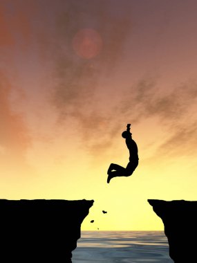 Adam uçurumdan atlama 