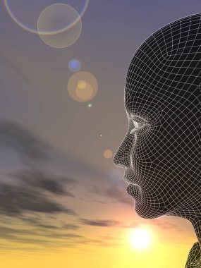 kadın soyut tel kafes